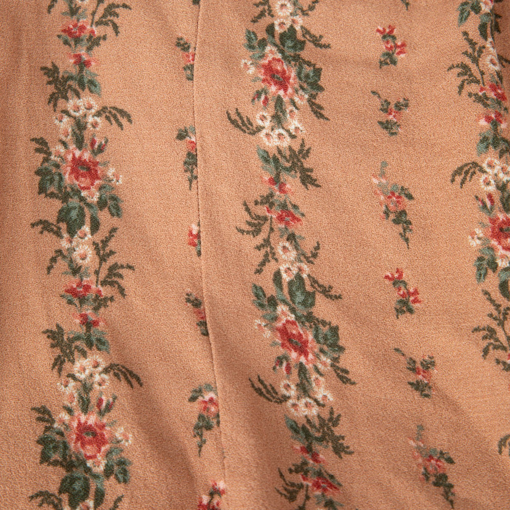 Reformation Brown Floral Ruched Top
