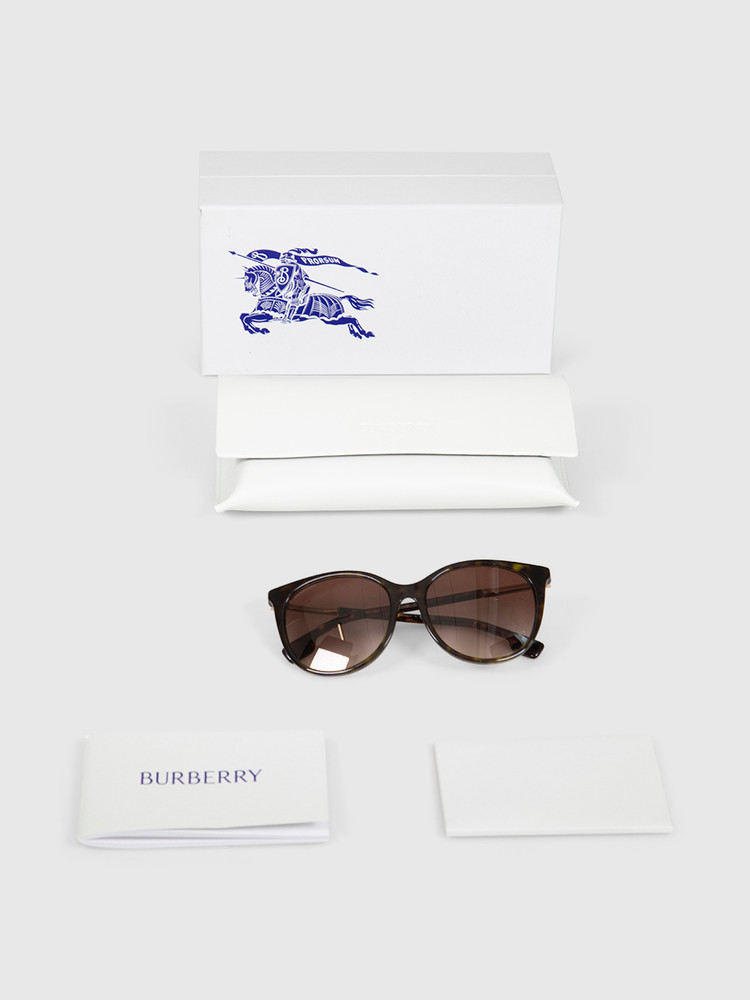 Burberry Tortoiseshell Gradient Round Alice Sunglasses