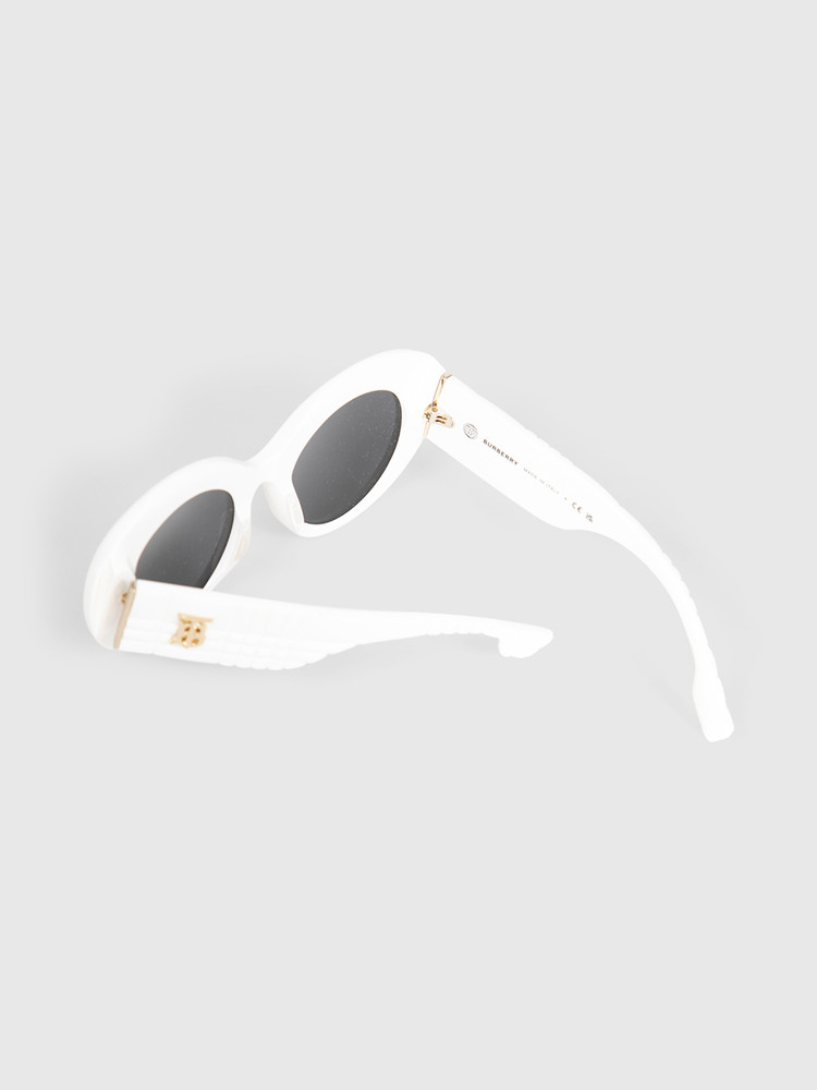 Burberry White Round Margot Sunglasses