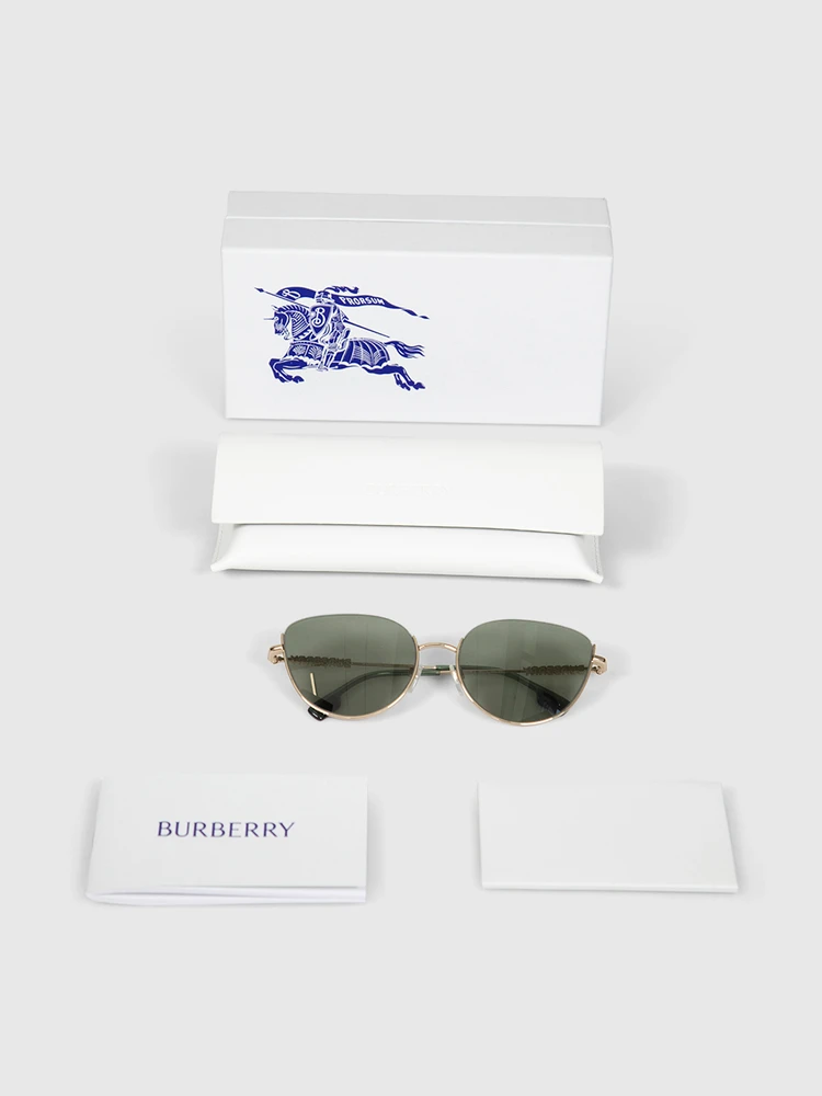 Burberry Green Cat Eye Harper Sunglasses