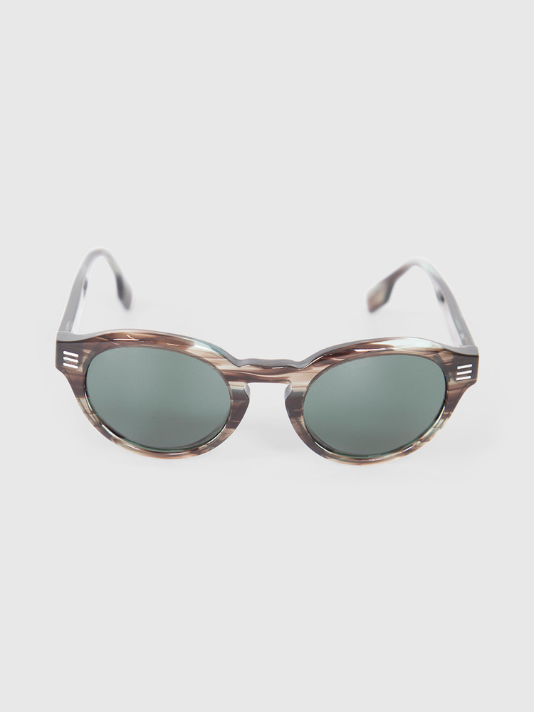Burberry Green & Brown Round Sunglasses