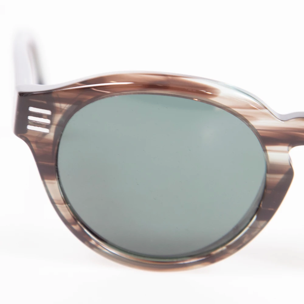 Burberry Green & Brown Round Sunglasses
