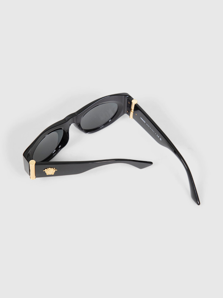 Versace Black Frame Dark Grey Cat Eye Sunglasses