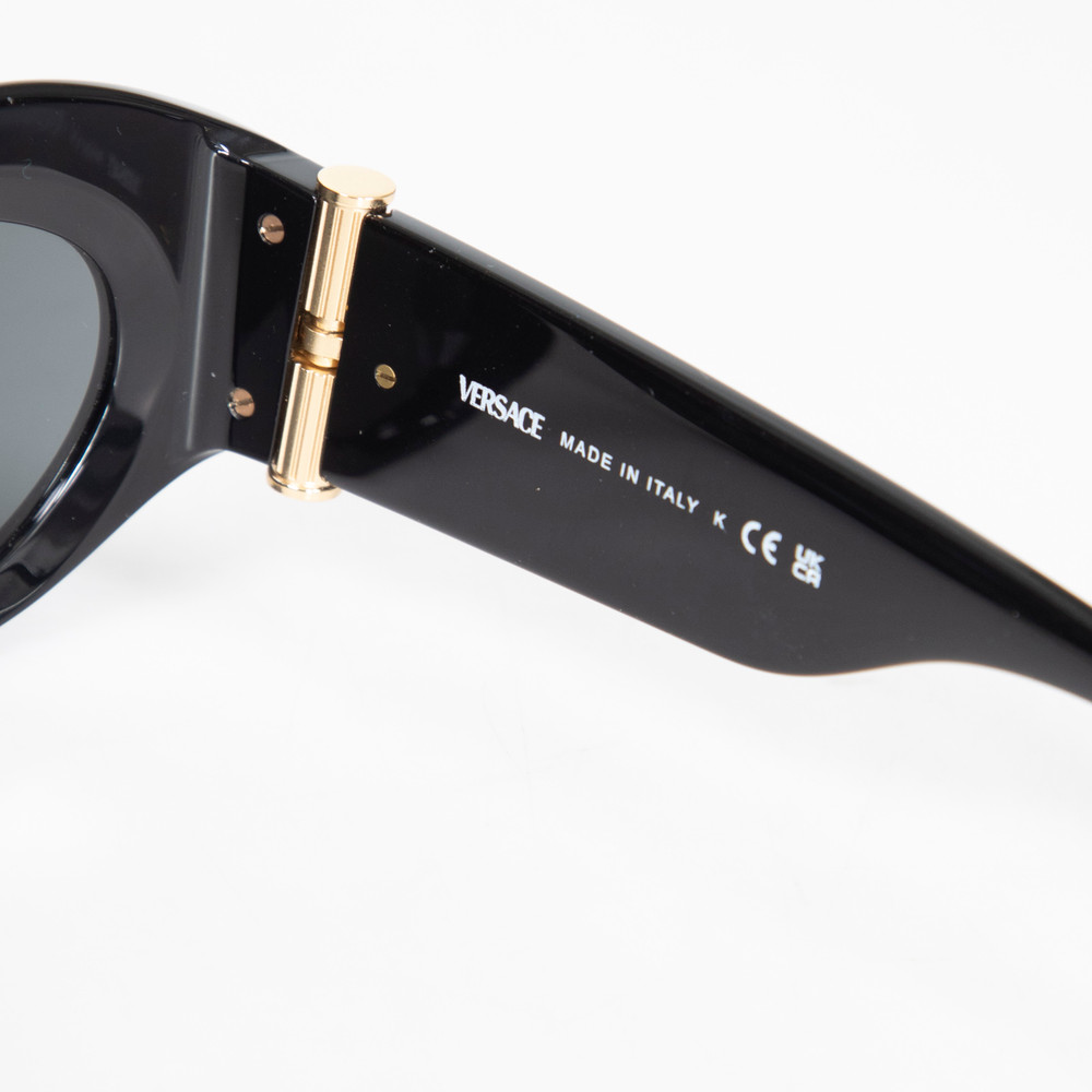 Versace Black Frame Dark Grey Cat Eye Sunglasses