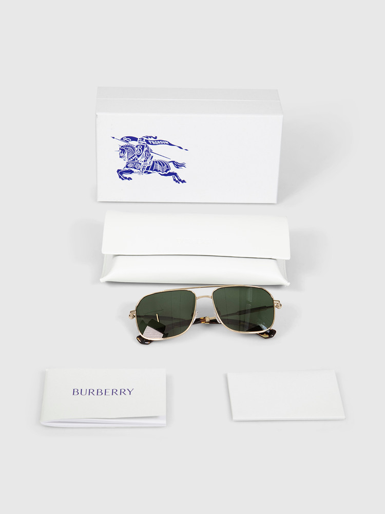 Burberry Green Tinted Square Sunglasses