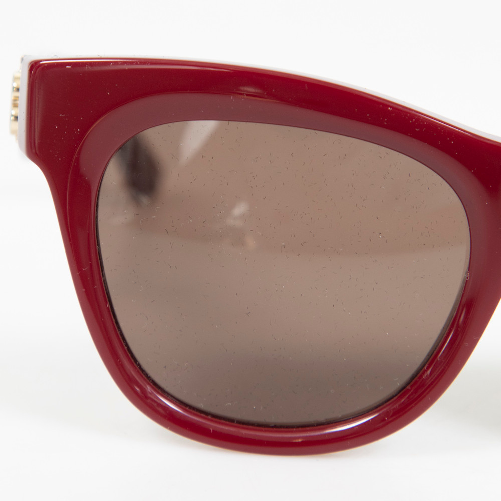 Burberry Burgundy Square Tinted Logo Sunglasses