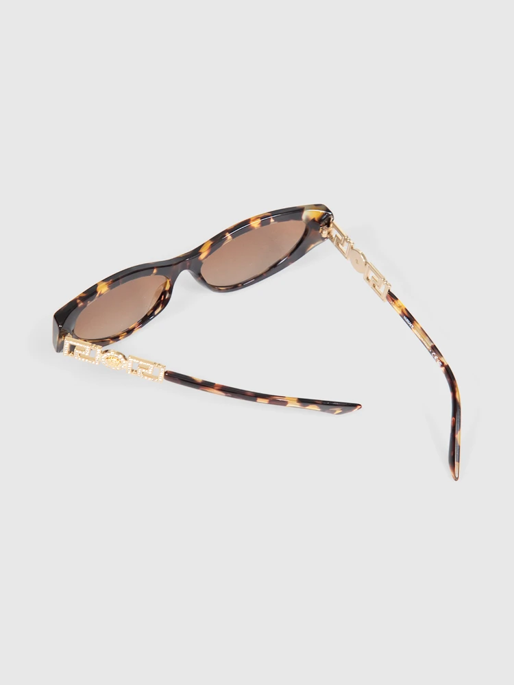 Versace Tortoise Frame Medusa Cat Eye Sunglasses