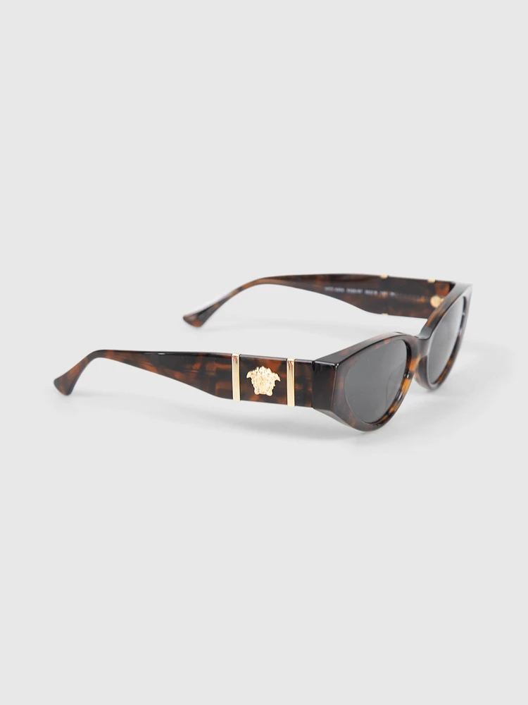 Versace Havana Dark Grey Lenses Sunglasses