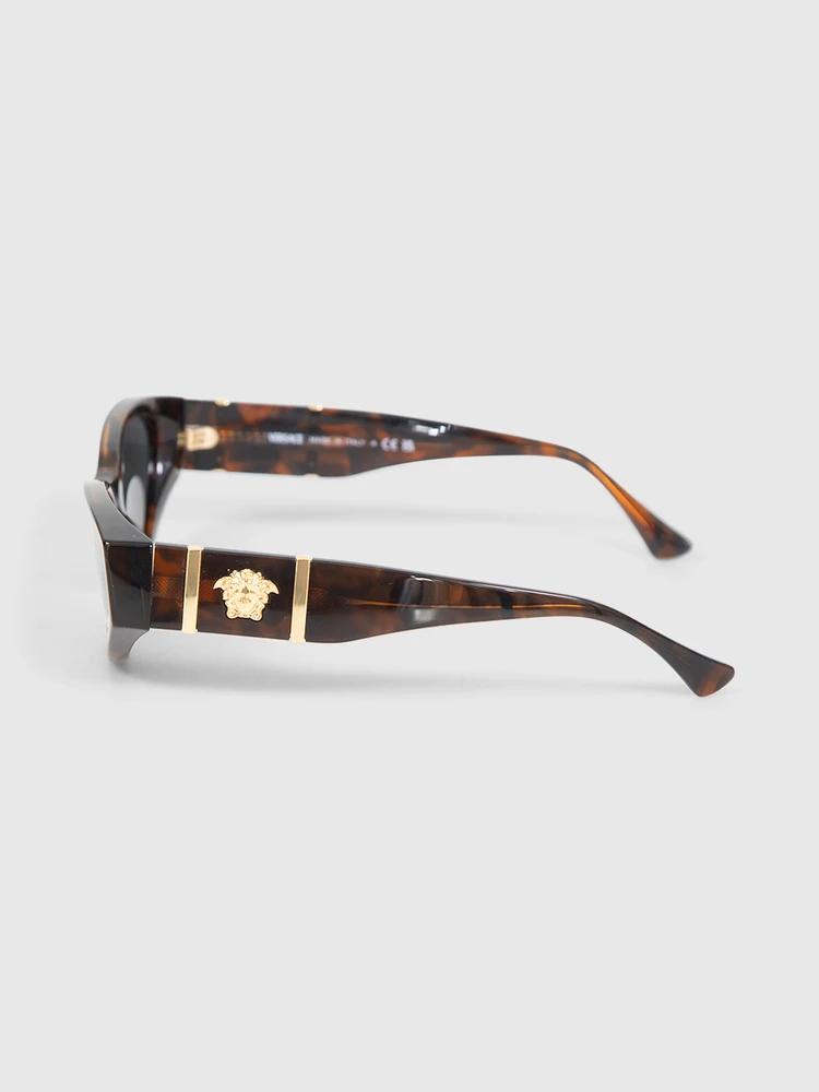 Versace Havana Dark Grey Lenses Sunglasses