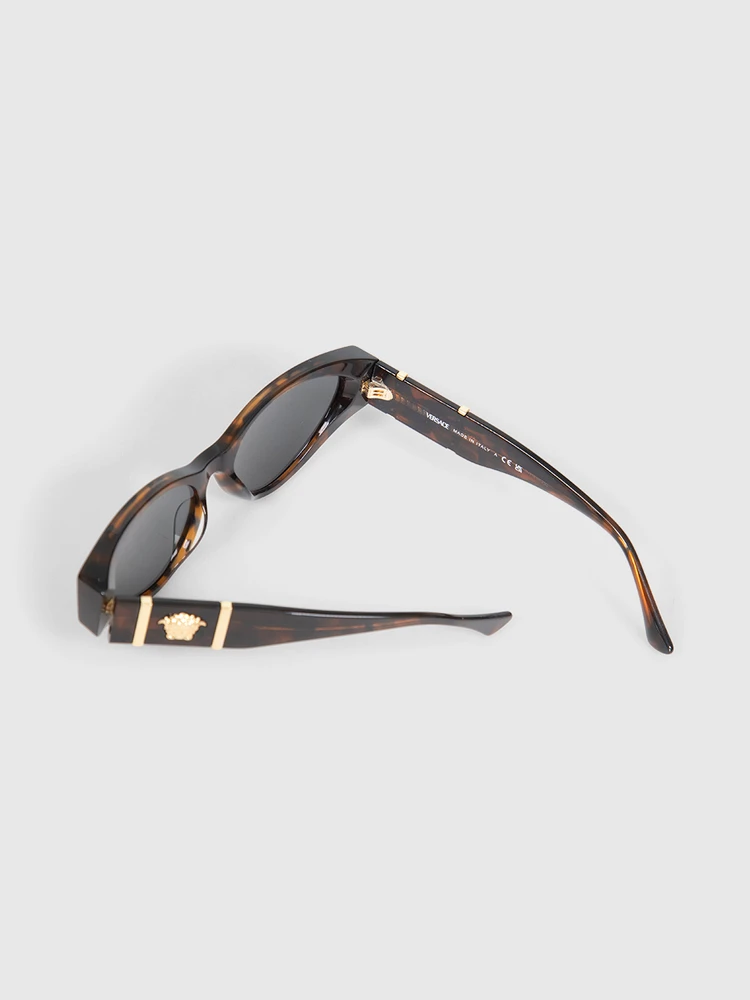 Versace Havana Dark Grey Lenses Sunglasses