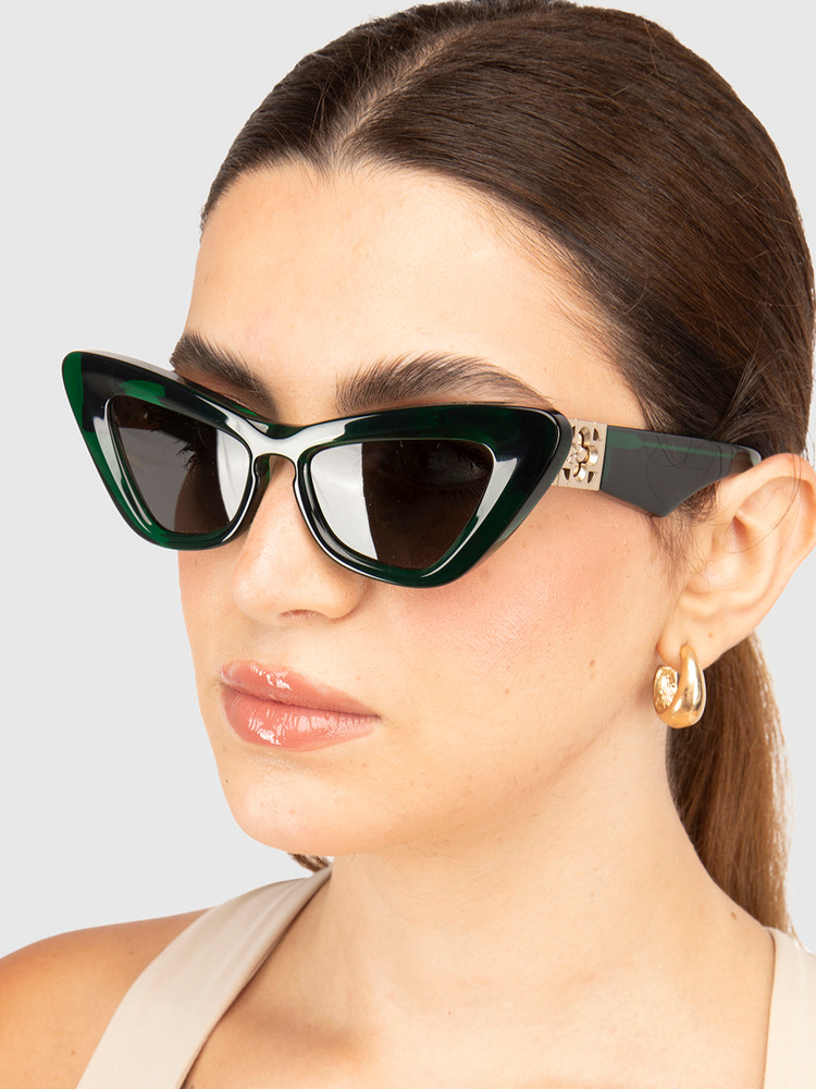 Burberry Green Cat Eye Logo Sunglasses