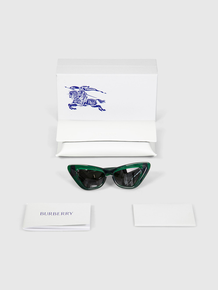 Burberry Green Cat Eye Logo Sunglasses