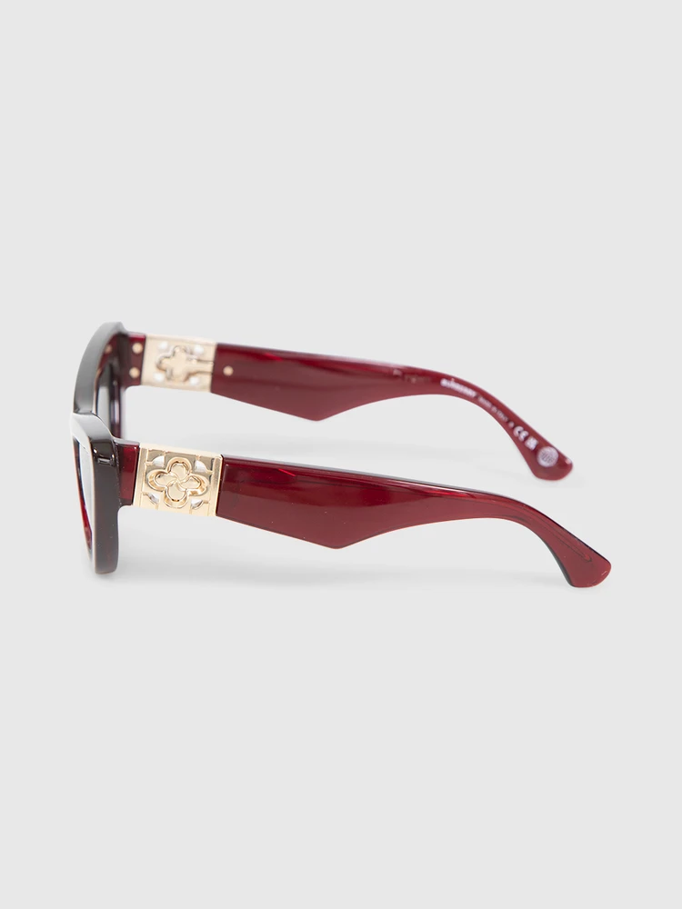 Burberry Red Cat Eye Tinted Sunglasses