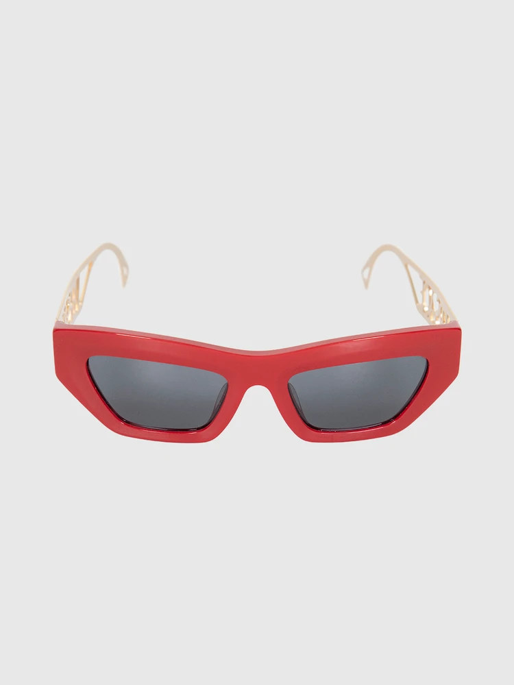 Versace Red Cat Eye Logo Sunglasses