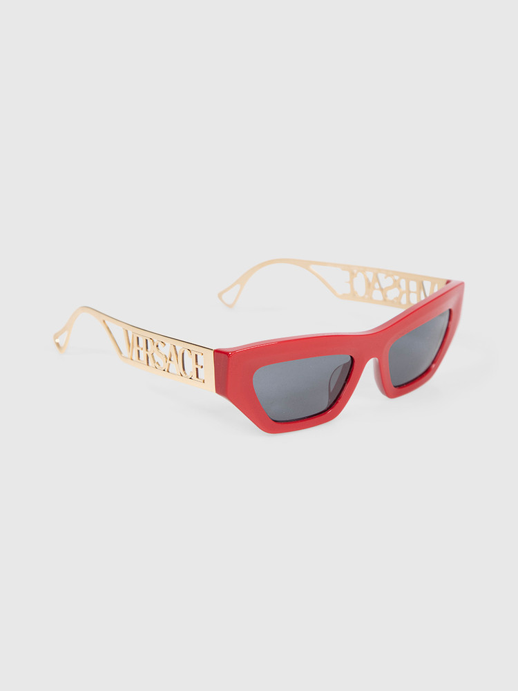 Versace Red Cat Eye Logo Sunglasses