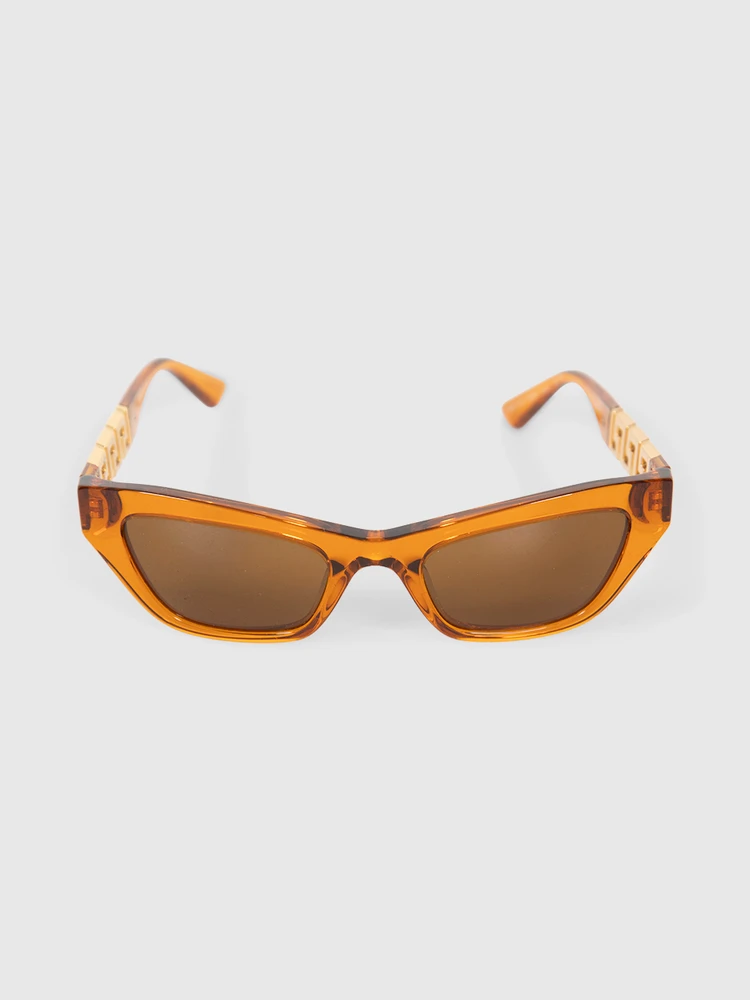 Versace Transparent Orange Cat Eye Sunglasses