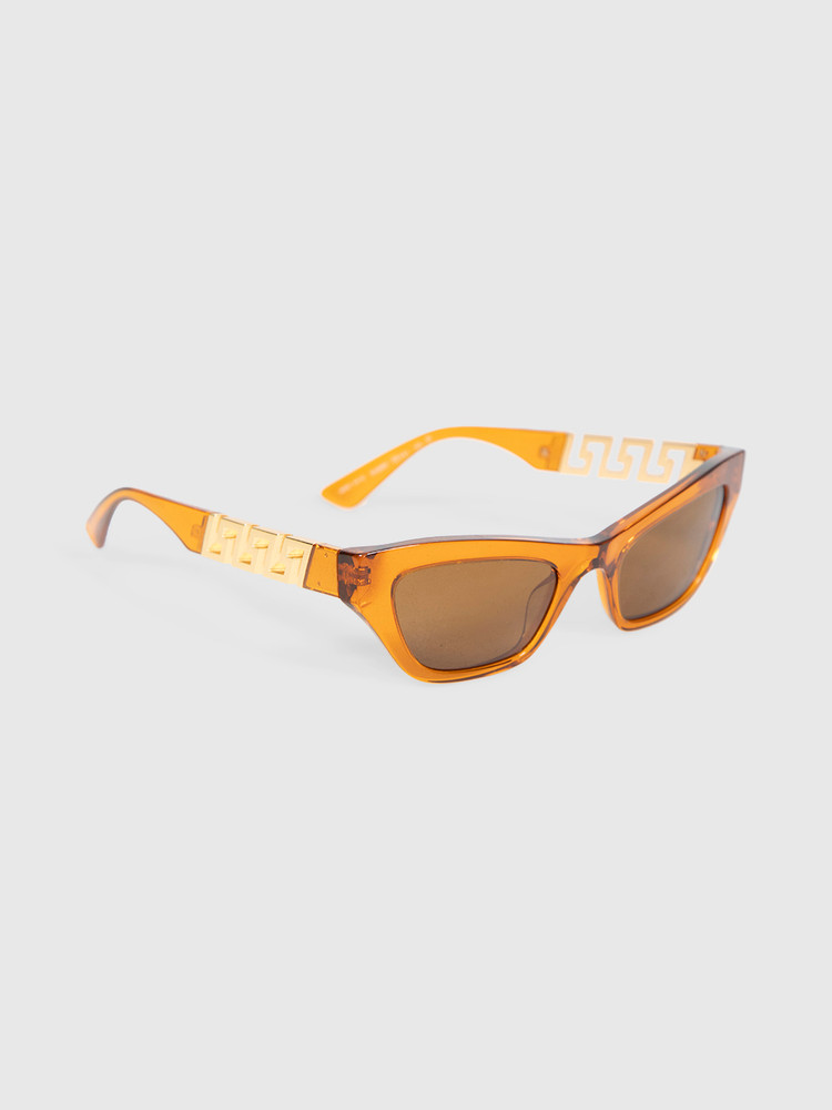 Versace Transparent Orange Cat Eye Sunglasses