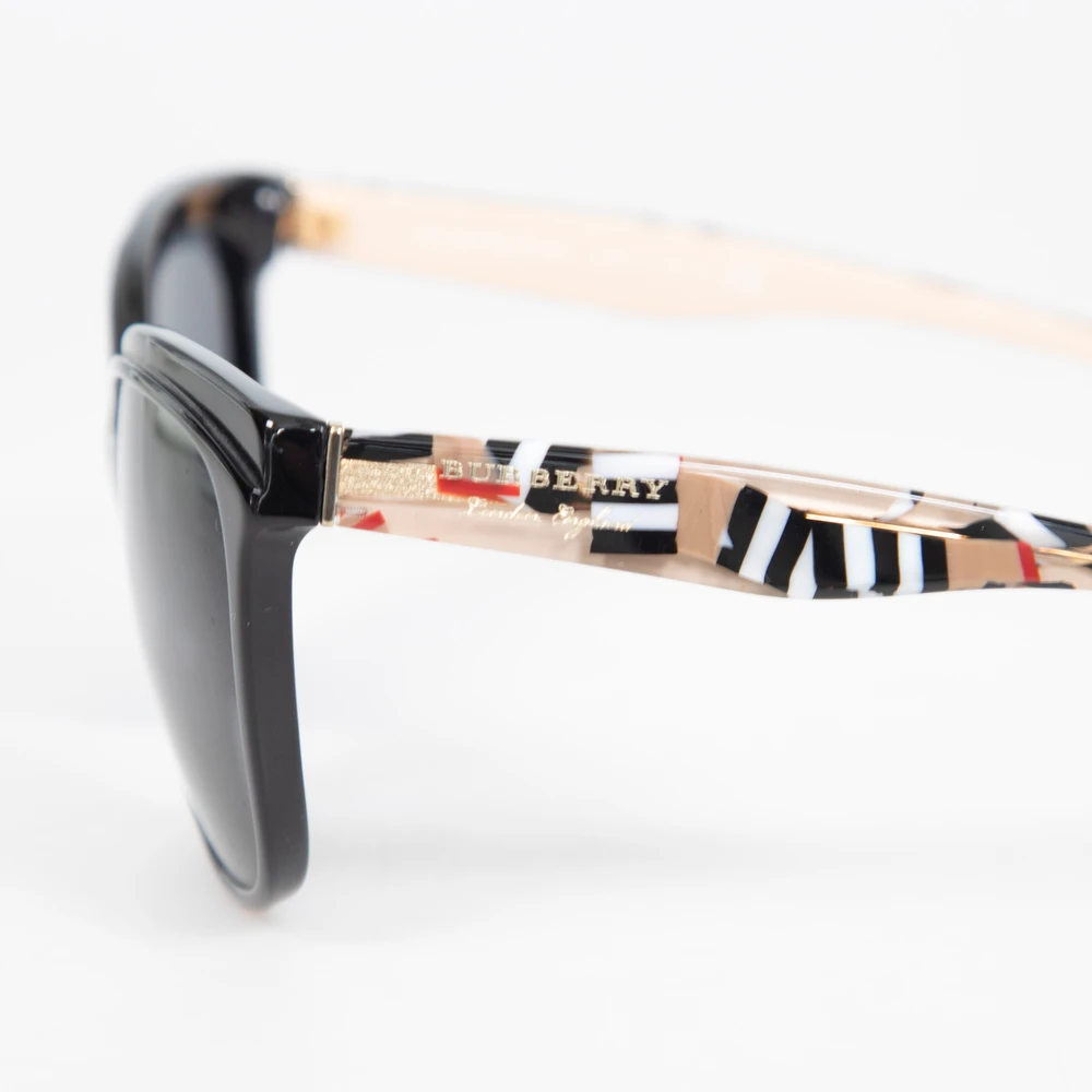 Burberry Black Butterfly Nova Check Detail Sunglasses