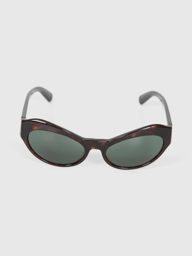 Versace Havana Tortoiseshell Oval Sunglasses