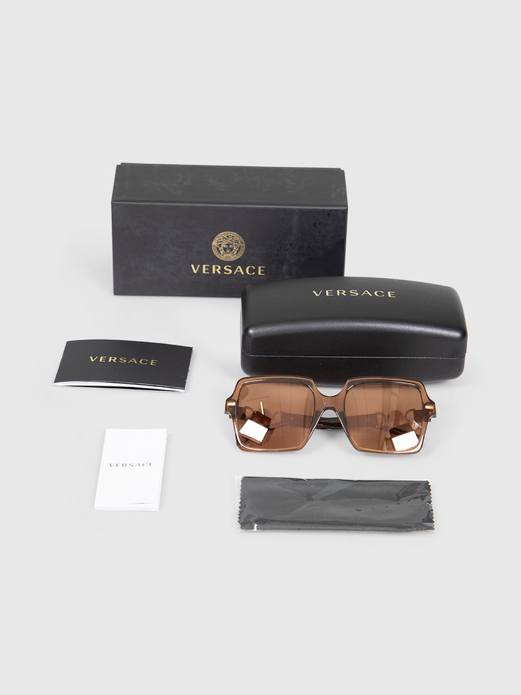 Versace Brown Medusa Head Square Sunglasses