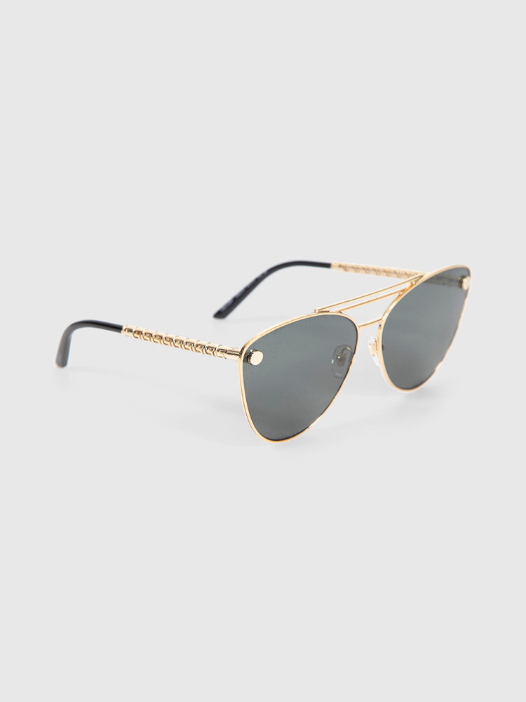 Versace Gold Frame Dark Grey Sunglasses