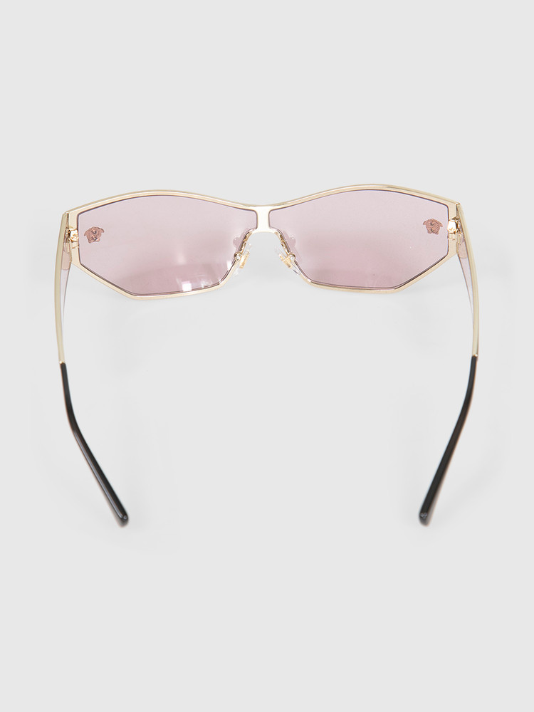 Versace Gold Frame Pink Lenses Butterfly Sunglasses