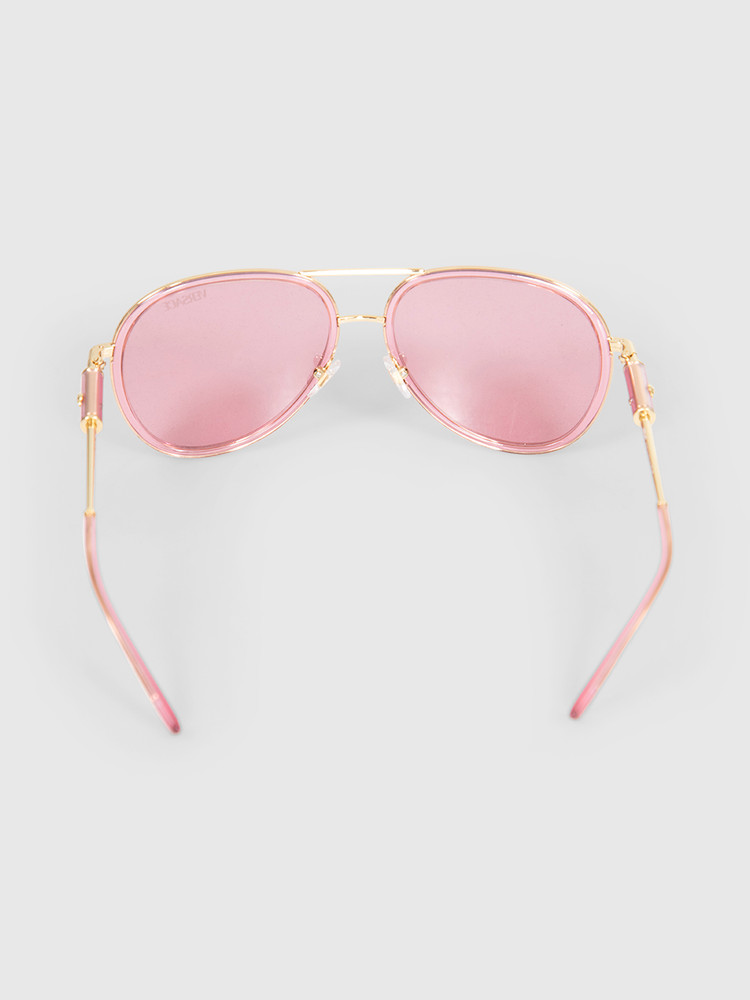 Versace Pink Transparent Aviator Sunglasses