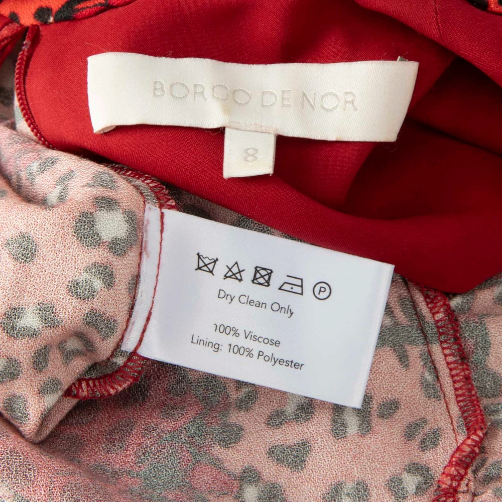 Borgo De Nor Red Leopard & Floral Printed Dress