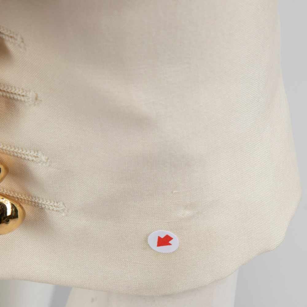 Burberry Ecru Silk Chain Detail Blazer
