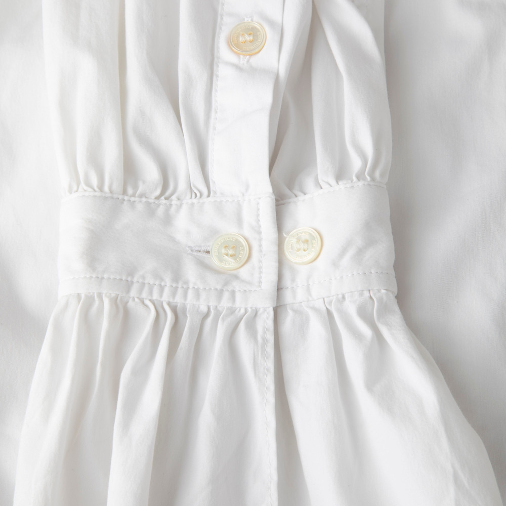 Burberry White Pleated Collar Shirt