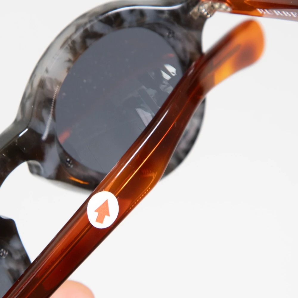 Burberry Grey & Brown Round Tortoiseshell Sunglasses