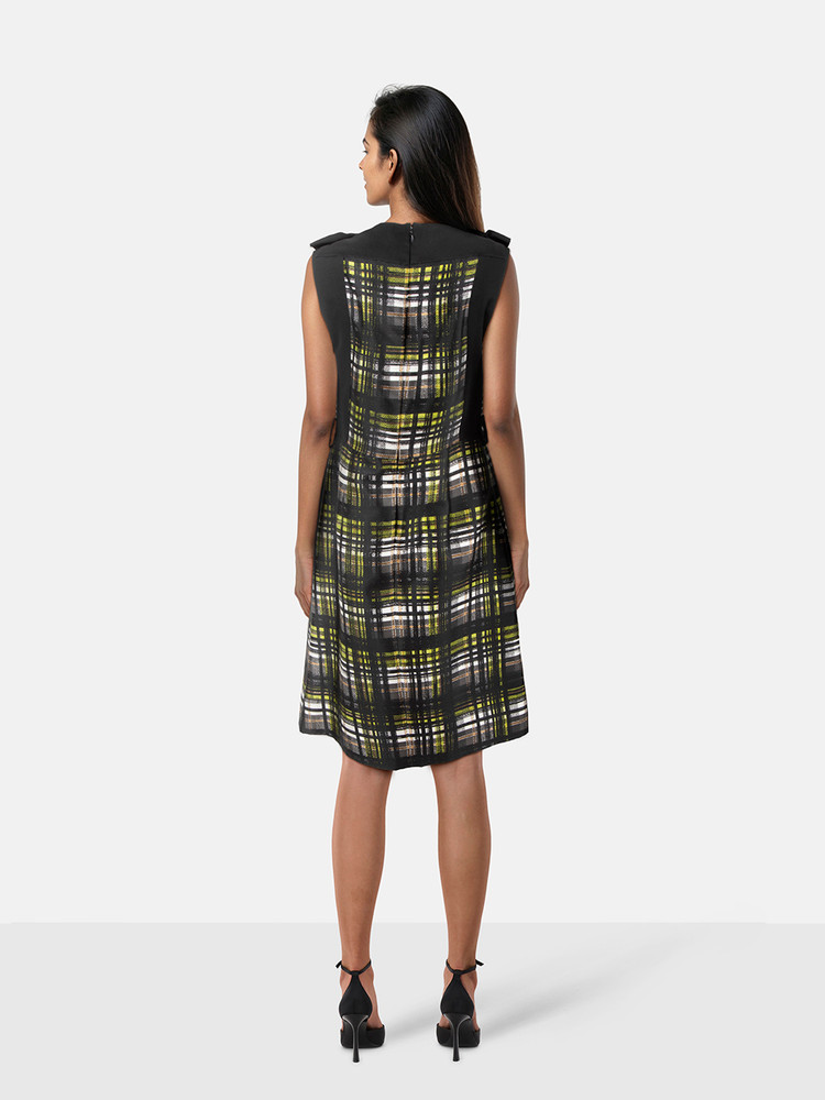 Prada Tartan Print Wool Sleeveless Dress