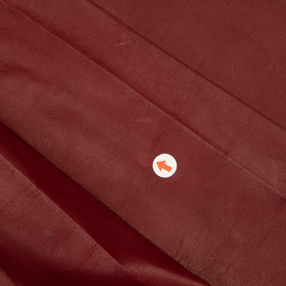 Prada Burgundy Leather Pleated Midi Skirt
