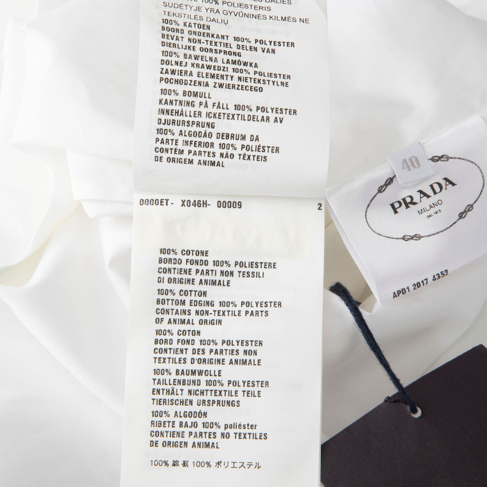 Prada White Sleeveless Scallop Hem Shirt