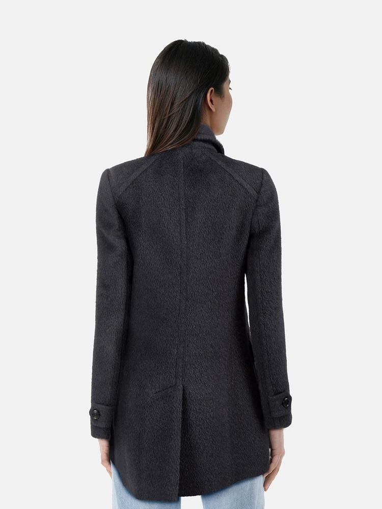 Miu Miu Grey Llama Wool Coat