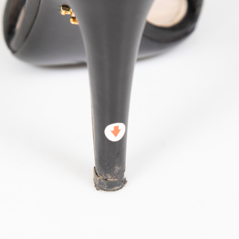Prada Black Laser Cut Sandals