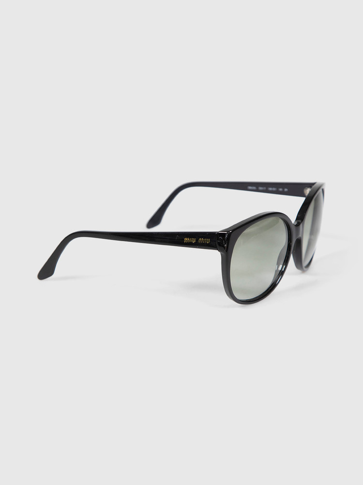 Miu Miu Black Round Gradient Sunglasses