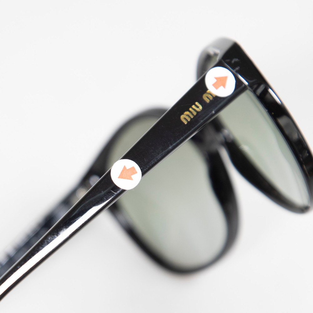 Miu Miu Black Round Gradient Sunglasses