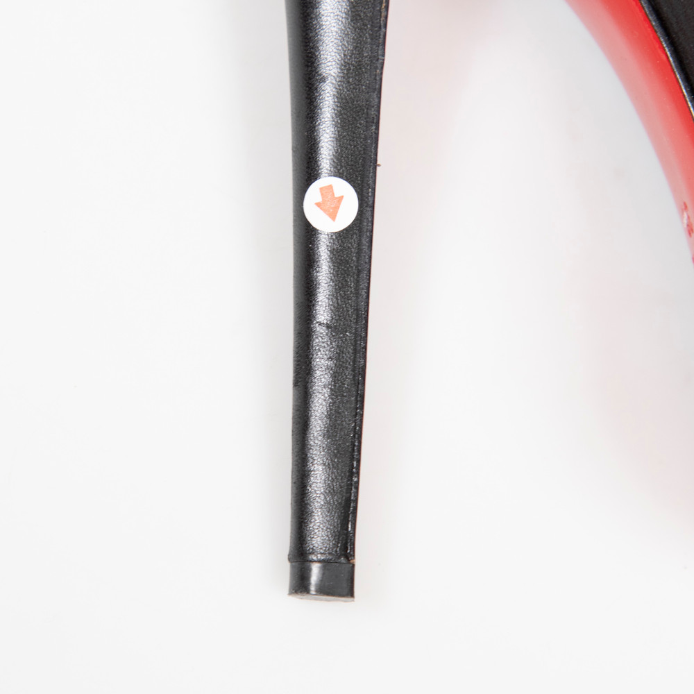 Christian Louboutin Black Ruched Leather Heels