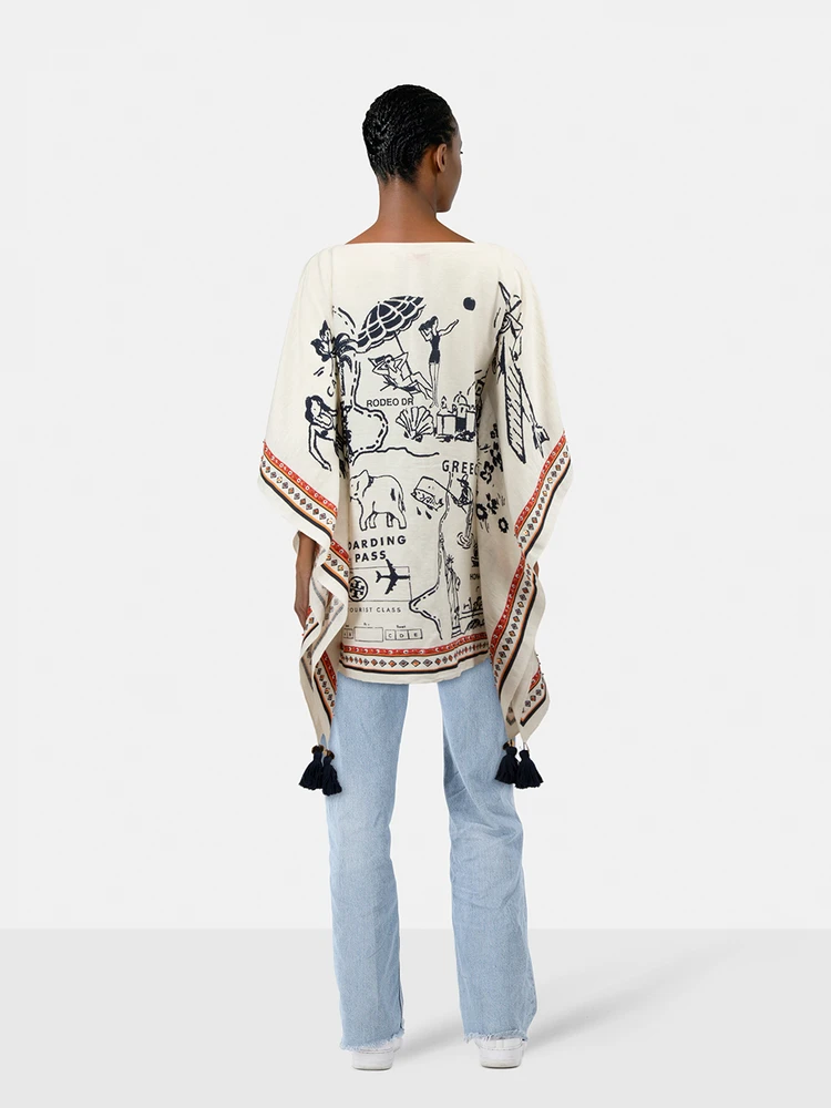 Tory Burch Greece Print Beaded Kaftan