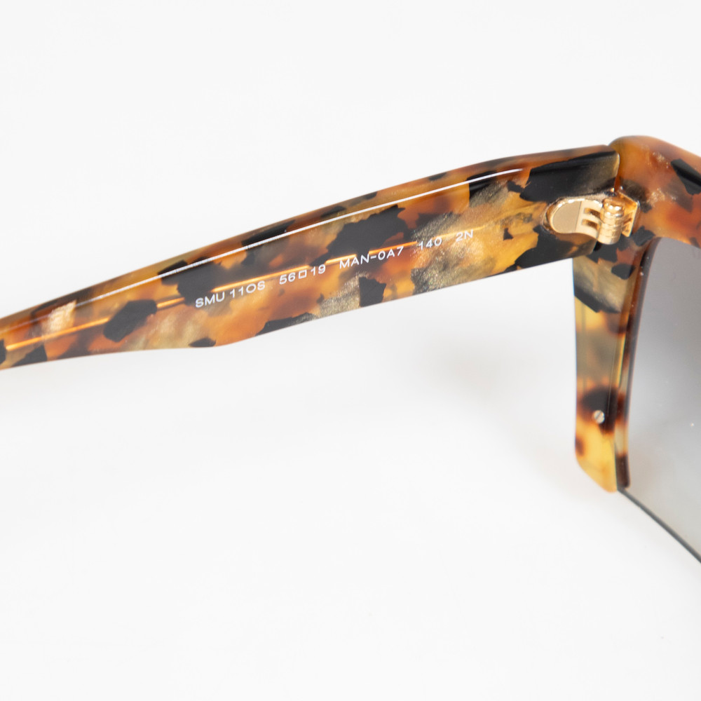 Miu Miu Brown Tortoiseshell Half Rim Sunglasses