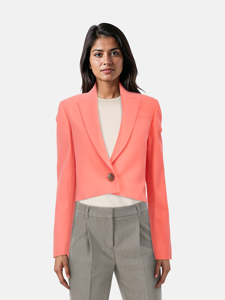 Alexander McQueen Coral Wool Crop Jacket