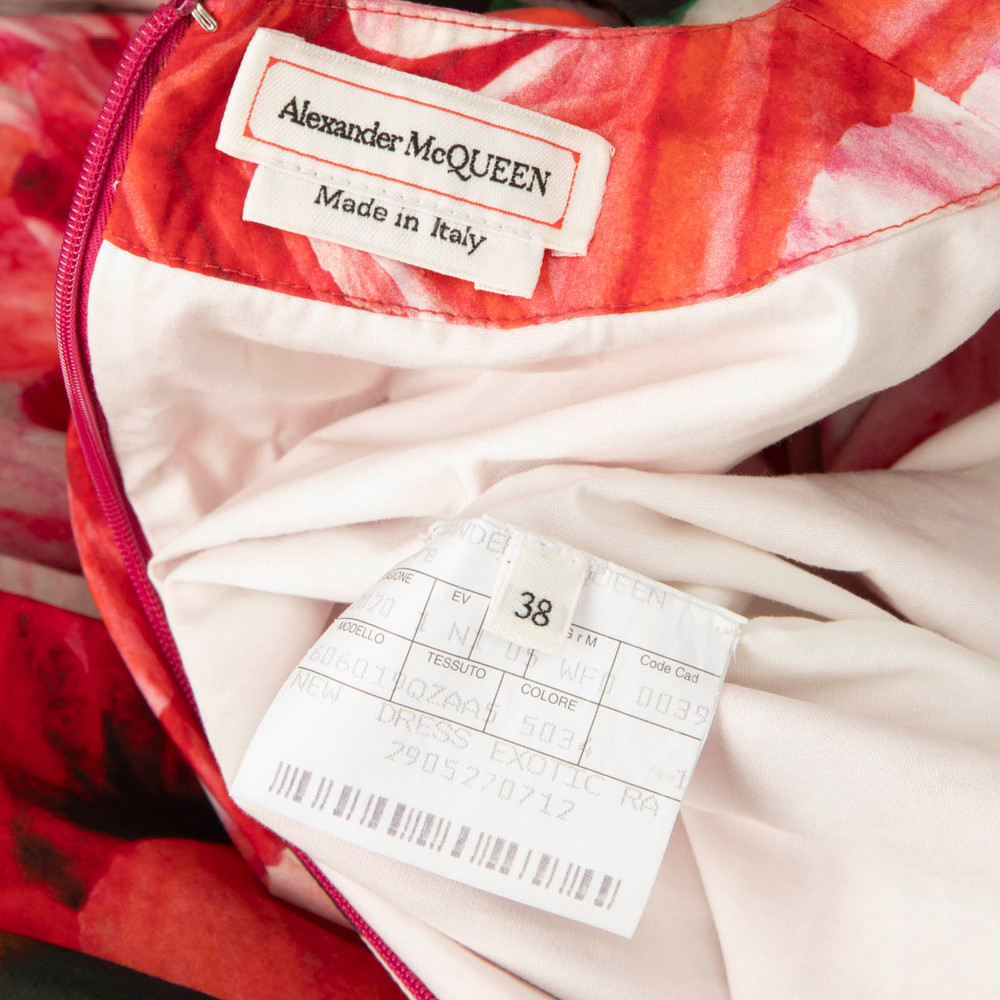 Alexander McQueen Pink Floral Knee Length Dress