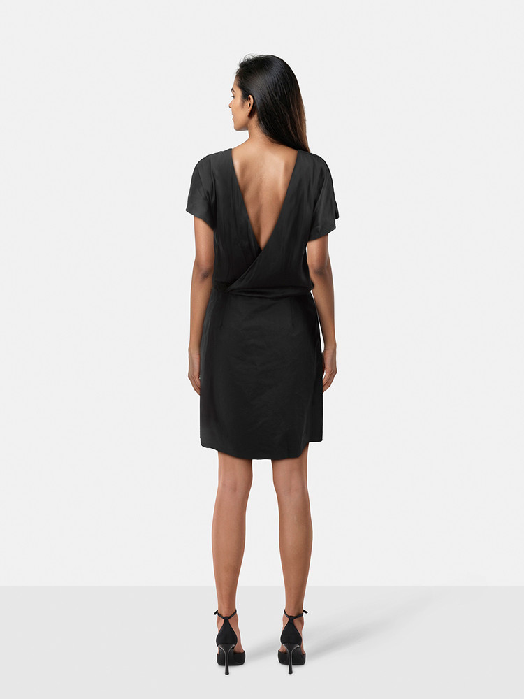 Balenciaga Black Open Back Mini Dress