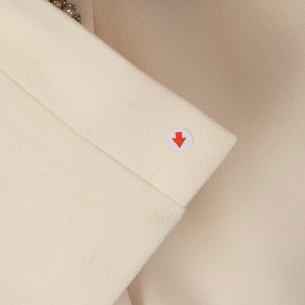 Self-Portrait Cream Crepe Button Midi Dress