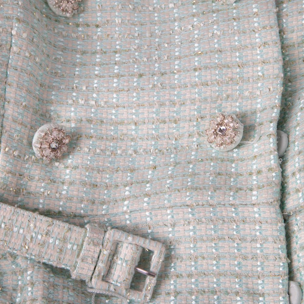 Self-Portrait Mint Boucle Tailored Dress