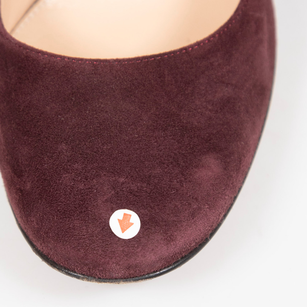 Gianvito Rossi Burgundy Suede Round Toe Pumps
