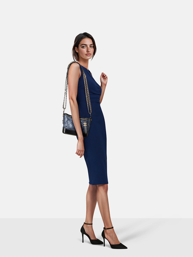 Chanel 2018 Navy Leather Small Gabrielle Bag