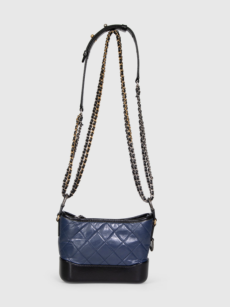 Chanel 2018 Navy Leather Small Gabrielle Bag
