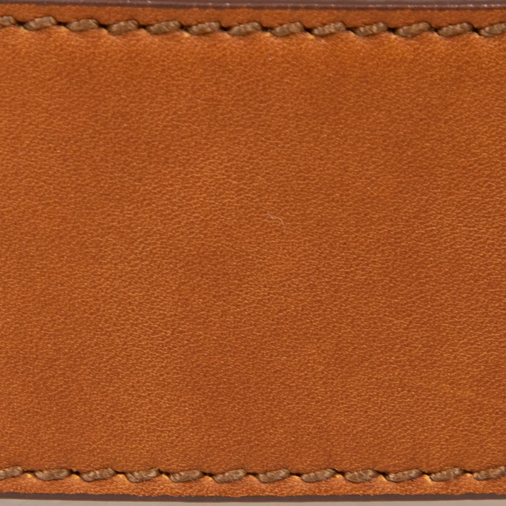 Salvatore Ferragamo Brown Leather Gold Buckle Belt